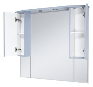 Зеркальный шкаф с подсветкой Misty Терра 110см серый